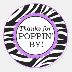 Bedankt voor Baby shower met Zebra-afdruk Ronde Sticker
