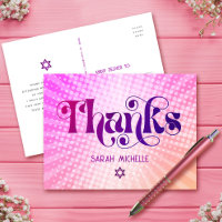 Bedankt voor Bat Mitzvah Retro Roze Oranje Gradiën