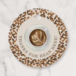 Bedankt voor Bean Here Coffee Baby shower Bedankjes Labels