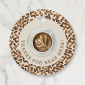 Bedankt voor Bean Here Coffee Baby shower Bedankjes Labels (Voorkant)