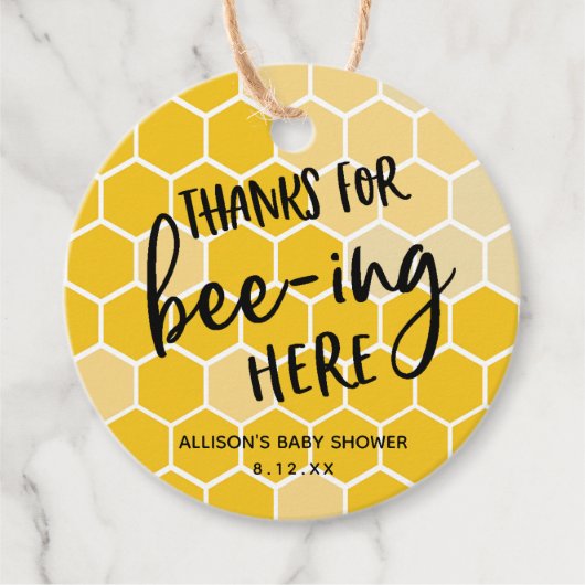 Bedankt voor Bee-ing hier Bedankjes Labels (Voorkant)