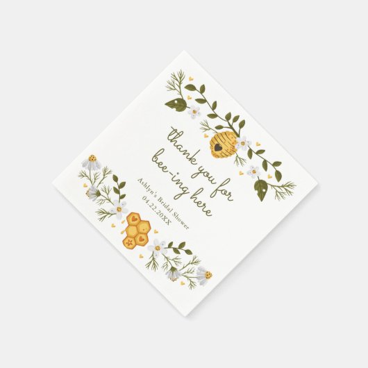 Bedankt voor Bee-ing Hier Cocktail Servetten (Hoek)