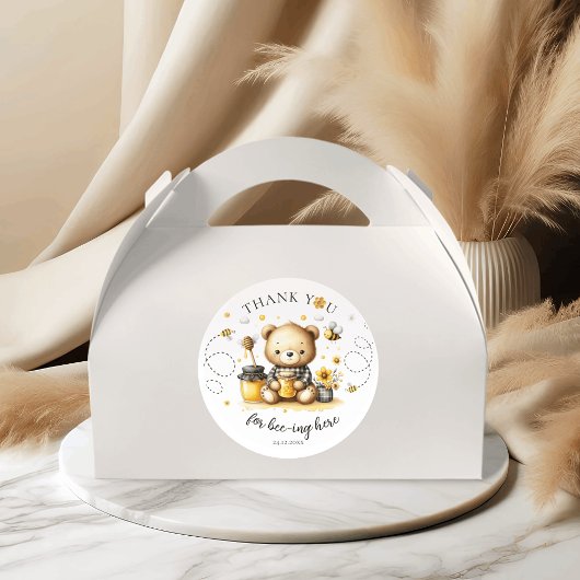Bedankt voor Bee-ing Honey Birthday Beer Bee Ronde Sticker