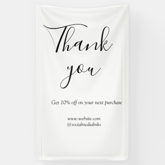 Bedankt voor bestelkorting code website sociale b spandoek (Verticaal)
