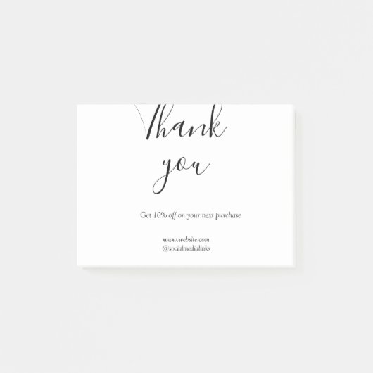 Bedankt voor bestelkortingscode website sociale me post-it® notes (Voorkant)