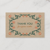 BEDANKT VOOR BESTELLEN Chic Elegant Roos Lijst Blo Visitekaartje (Voorkant)