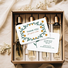 BEDANKT VOOR BESTELLEN Chic Elegant Roos Lijst Blo Visitekaartje