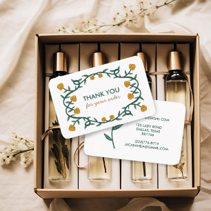 BEDANKT VOOR BESTELLEN Chic Elegant Roos Lijst Blo Visitekaartje