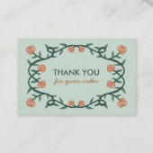 BEDANKT VOOR BESTELLEN Chic Elegant Roos Lijst Blo Visitekaartje (Voorkant)