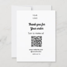 Bedankt voor bestelling scan Beoordeel ons bedrijf