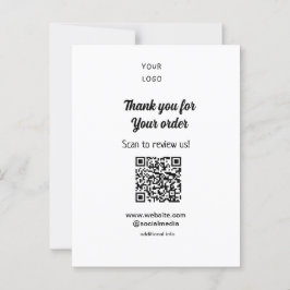 Bedankt voor bestelling scan Beoordeel ons bedrijf Briefkaart