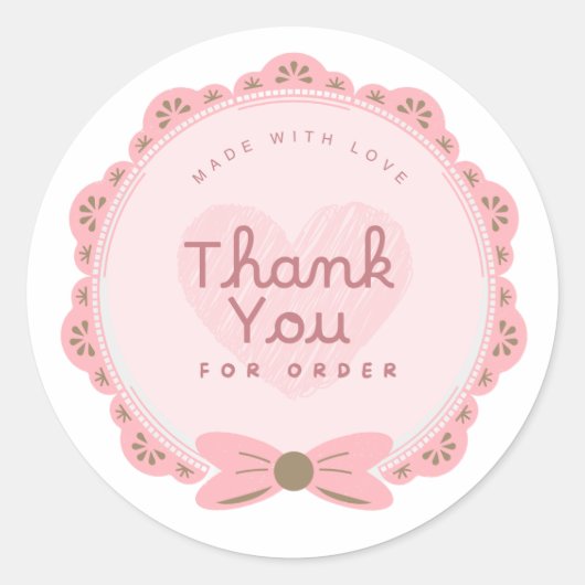 Bedankt Voor Bestelsticker Ronde Sticker (Voorkant)