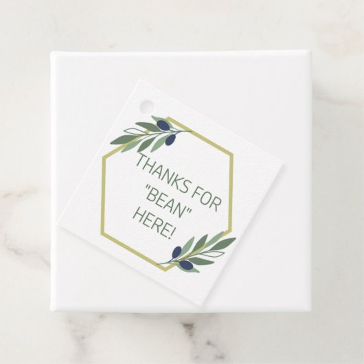 Bedankt voor bonen hier bedankjes labels (In situ)