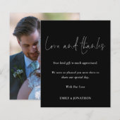 Bedankt voor budgetfotoweddenschappen, zwart (Voorkant / Achterkant)