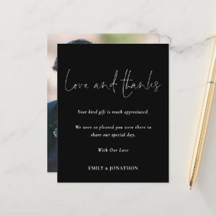 Bedankt voor budgetfotoweddenschappen, zwart