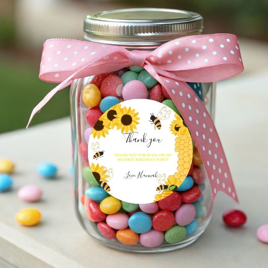 Bedankt voor Buzz-ing voor mijn eerste bijendag Ronde Sticker