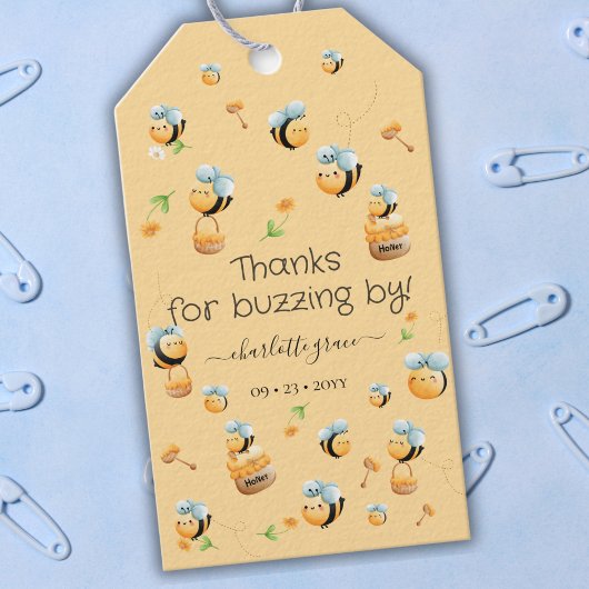 Bedankt voor Buzzing by 1st Baby's Bee-Day Cadeaulabel