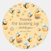Bedankt voor Buzzing by 1st Bee Birthday Ronde Sticker (Voorkant)