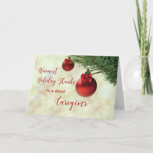 Bedankt voor Caregiver Christmas Tree Ornament Kaart