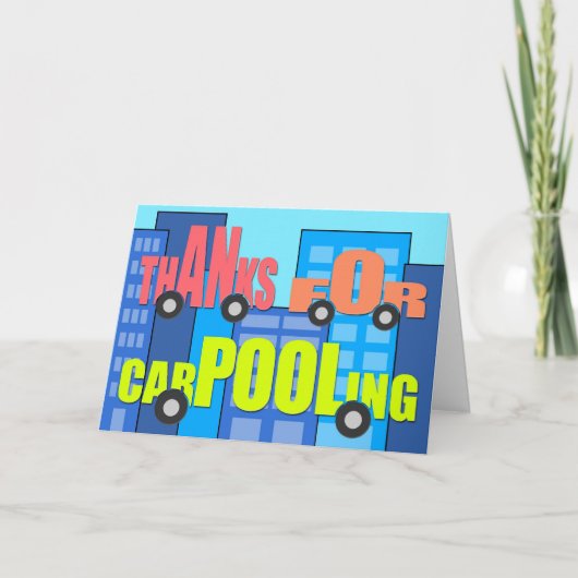Bedankt voor carpooling - Woorden op wielen (Voorkant)