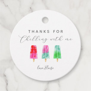Bedankt voor Chilling With me Popsicle Birthday Bedankjes Labels