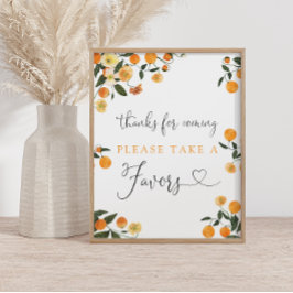 Bedankt voor Citrus Baby shower voor het aantekene Poster