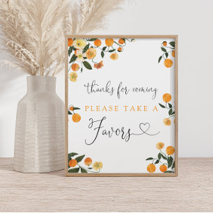 Bedankt voor Citrus Baby shower voor het aantekene Poster