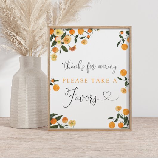 Bedankt voor Citrus Baby shower voor het aantekene Poster