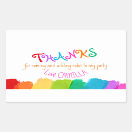 Bedankt voor coming art party verf stickers