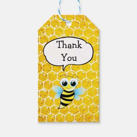 Bedankt voor Coming Bee Baby shower Gift Label Cadeaulabel (Voorkant)