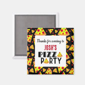 Bedankt voor Coming Kinder Pizza Verjaardagsfeestj Magneet (Voorkant / Achterkant)
