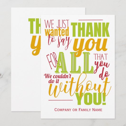 Bedankt voor dankbaarheid (Voorkant / Achterkant)