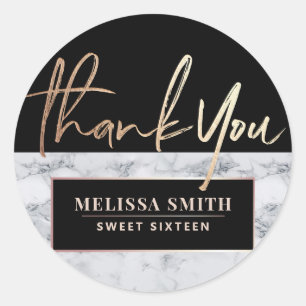 Bedankt voor de 16e Bridal Marble Ronde Sticker