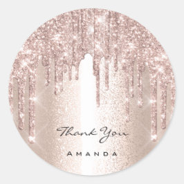 Bedankt voor de 16e Bridal Roos Glitter Elegant Ronde Sticker