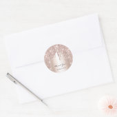 Bedankt voor de 16e Bridal Roos Glitter Elegant Ronde Sticker (Envelop)