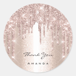 Bedankt voor de 16e Bridal Roos Glitter Elegant Ronde Sticker