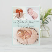 Bedankt voor de aankondiging van de geboorte Aqua  (Staand voorkant)