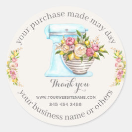 Bedankt voor de aankoop, kleine bakkerijbedrijven. ronde sticker