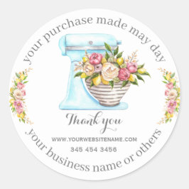 Bedankt voor de aankoop, kleine bakkerijbedrijven. ronde sticker