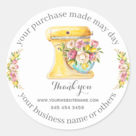 Bedankt voor de aankoop, kleine bakkerijbedrijven. ronde sticker