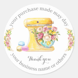 Bedankt voor de aankoop, kleine bakkerijbedrijven. ronde sticker