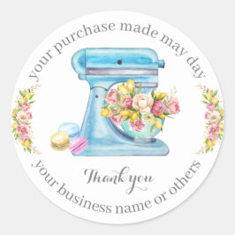 Bedankt voor de aankoop, kleine bakkerijbedrijven. ronde sticker