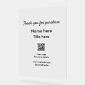 Bedankt voor de aankoop naam hier scannen QR Acryl Bord (Hoek)