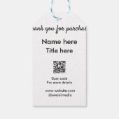 Bedankt voor de aankoop naam hier scannen QR Cadeaulabel (Achterkant)