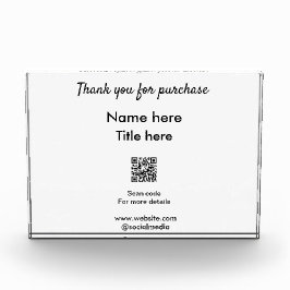 Bedankt voor de aankoop naam hier scannen QR Fotoblokken