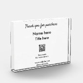 Bedankt voor de aankoop naam hier scannen QR Fotoblokken (Links)