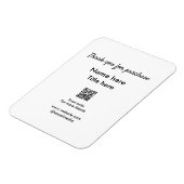 Bedankt voor de aankoop naam hier scannen QR Magneet (Linkerzijde)