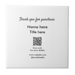 Bedankt voor de aankoop naam hier scannen QR Tegeltje