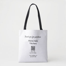 Bedankt voor de aankoop naam hier scannen QR Tote Bag