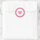 Bedankt voor de aankoop Pink Heart Circle Ronde Sticker (Tas)